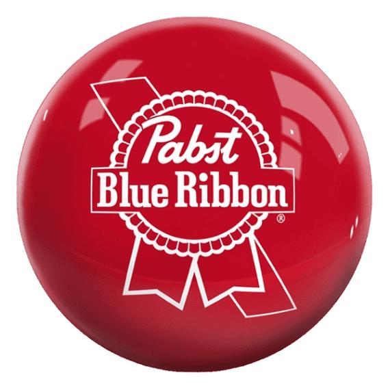 OnTheBallBowling Pabst Blue Ribbon Logo Ball Red Bowling Balls +