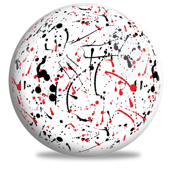 OnTheBallBowling White/Black/Red Splash Ball