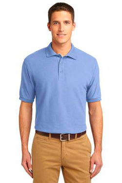 Port Authority Mens Silk Touch Polo Shirt Light Blue
