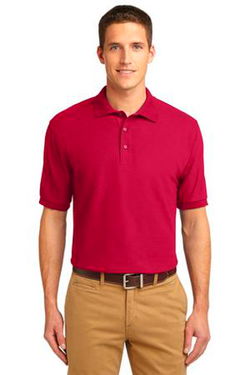 Port Authority Mens Silk Touch Polo Shirt Red