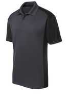 Sport-Tek Mens Colorblock Micropique Sport-Wick Polo Grey/Black ALT Image