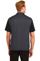 Sport-Tek Mens Colorblock Micropique Sport-Wick Polo Grey/Black ALT Image