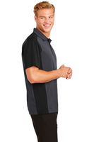 Sport-Tek Mens Colorblock Micropique Sport-Wick Polo Grey/Black ALT Image