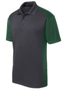 Sport-Tek Mens Colorblock Micropique Sport-Wick Polo Grey/Green ALT Image