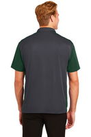 Sport-Tek Mens Colorblock Micropique Sport-Wick Polo Grey/Green ALT Image
