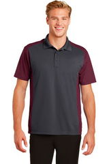 PopularBowling Apparel: Sport-Tek Mens Colorblock Micropique Sport-Wick Polo Grey/Maroon