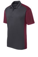 Sport-Tek Mens Colorblock Micropique Sport-Wick Polo Grey/Maroon ALT Image