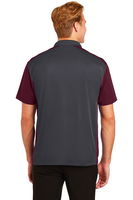 Sport-Tek Mens Colorblock Micropique Sport-Wick Polo Grey/Maroon ALT Image