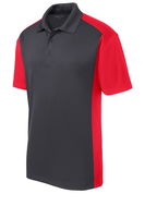 Sport-Tek Mens Colorblock Micropique Sport-Wick Polo Grey/Red ALT Image