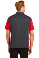 Sport-Tek Mens Colorblock Micropique Sport-Wick Polo Grey/Red ALT Image