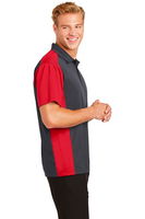 Sport-Tek Mens Colorblock Micropique Sport-Wick Polo Grey/Red ALT Image