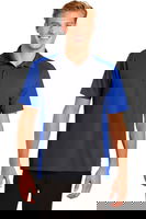 Sport-Tek Mens Colorblock Micropique Sport-Wick Polo Grey/Royal MAIN Image