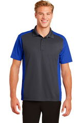 PopularBowling Apparel: Sport-Tek Mens Colorblock Micropique Sport-Wick Polo Grey/Royal