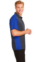 Sport-Tek Mens Colorblock Micropique Sport-Wick Polo Grey/Royal ALT Image