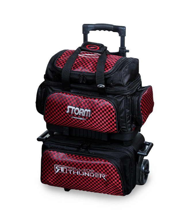 Storm Rolling Thunder 4 Ball Roller Black/Checkered Red + FREE