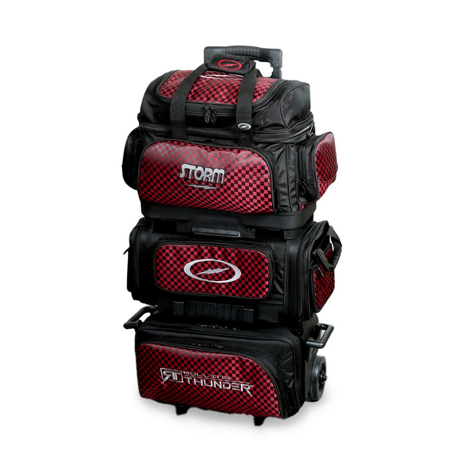 Storm Rolling Thunder 6 Ball Roller Black/Checkered Red + FREE