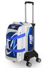 Popular2 Ball Rolling Bags: Storm Rolling Thunder Signature 2 Ball Roller White/Blue