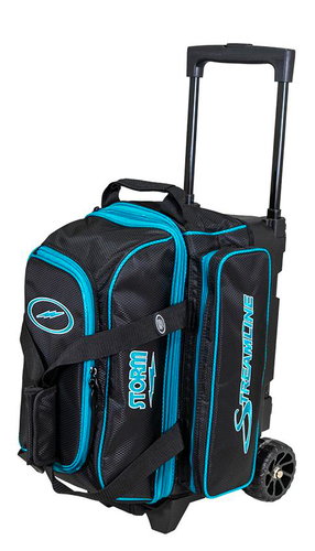 Storm Streamline 2 Ball Roller Diamond Black/Aqua Rolling Bags Bowling Bags