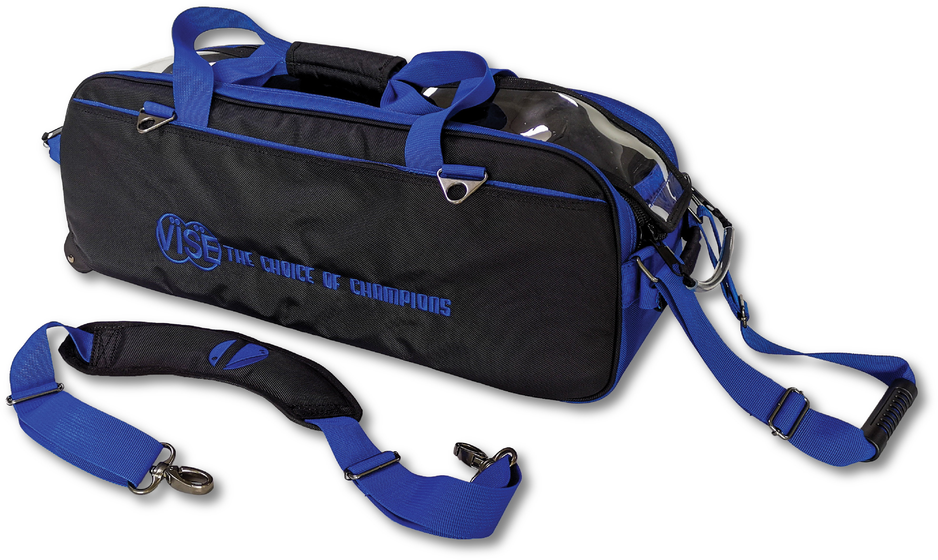 Vise 3 Ball Clear Top Roller/Tote Black/Blue