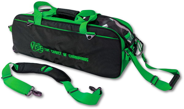 VISÉ Clear Top 3 Ball Roller Bowling Bag - See-Through Tote With Adjustable Handle