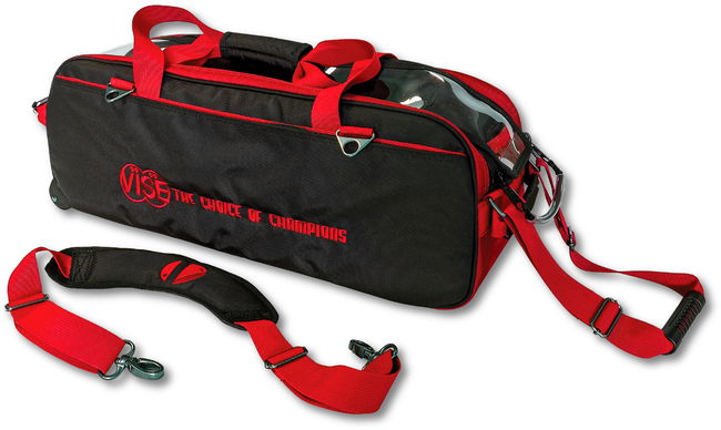 Vise 3 Ball Clear Top Roller/Tote Black/Red