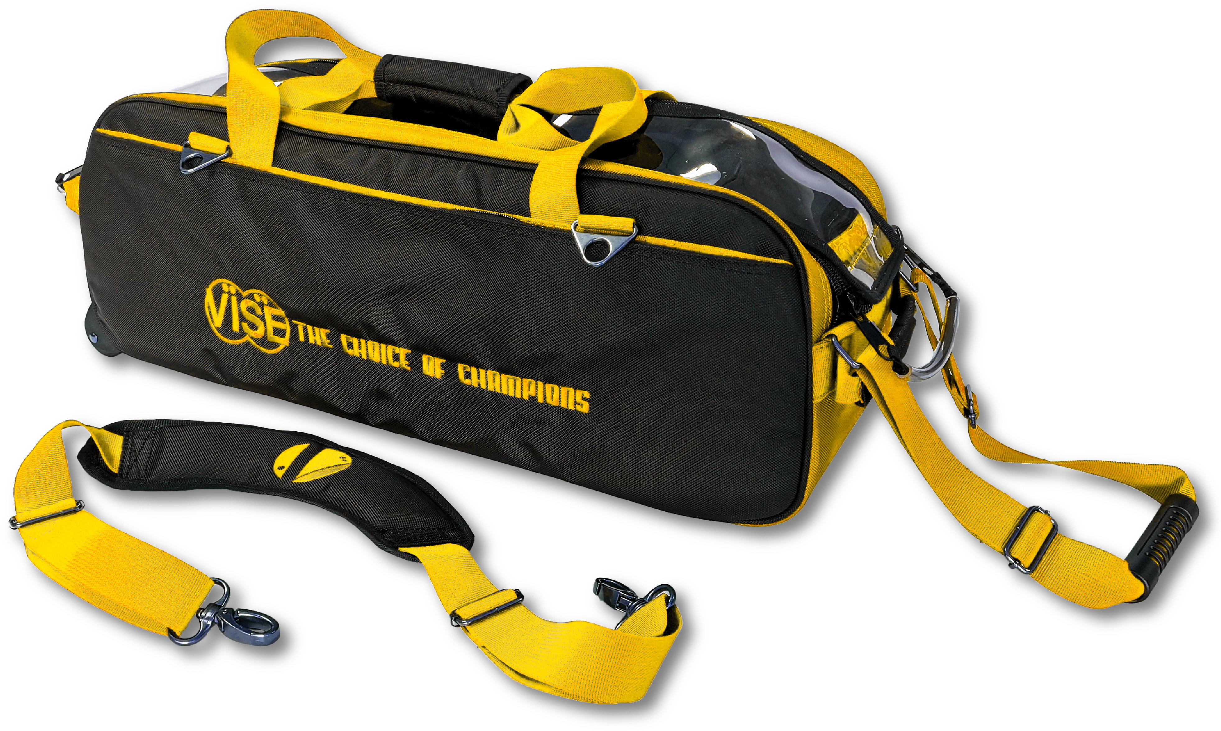 Vise 3 Ball Clear Top Roller/Tote Black/Yellow