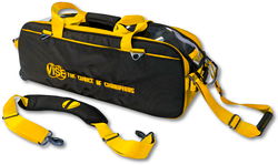 Vise 3 Ball Clear Top Roller/Tote Black/Yellow Bowling Bags