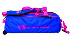 Vise 3 Ball Clear Top Roller/Tote Blue/Pink Bowling Bags