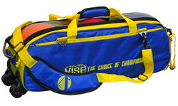 Vise 3 Ball Clear Top Roller/Tote Blue/Yellow Bowling Bags