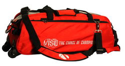 Vise 3 Ball Clear Top Roller/Tote Red Bowling Bags