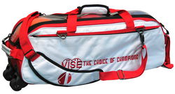 Vise 3 Ball Clear Top Roller/Tote White/Red Bowling Bags