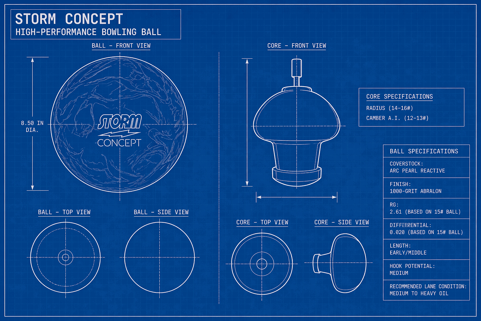 Storm Concept Bowling Ball Specs